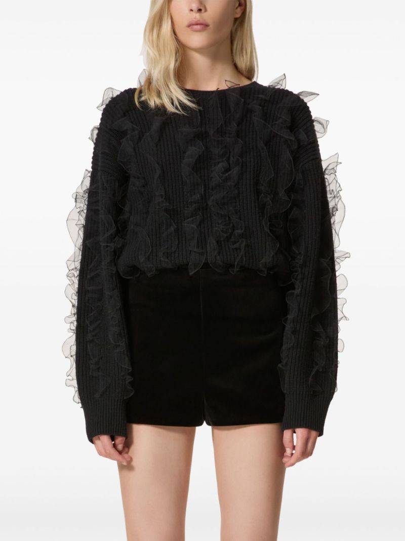 Black Ruffled Sweater