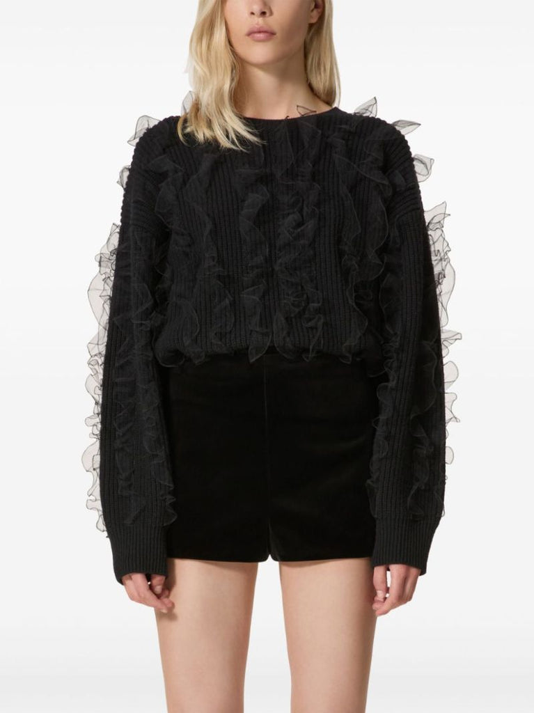 Black Ruffled Sweater