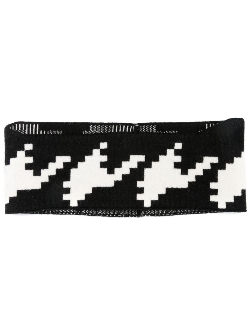 Houndstooth-intarsia Headband
