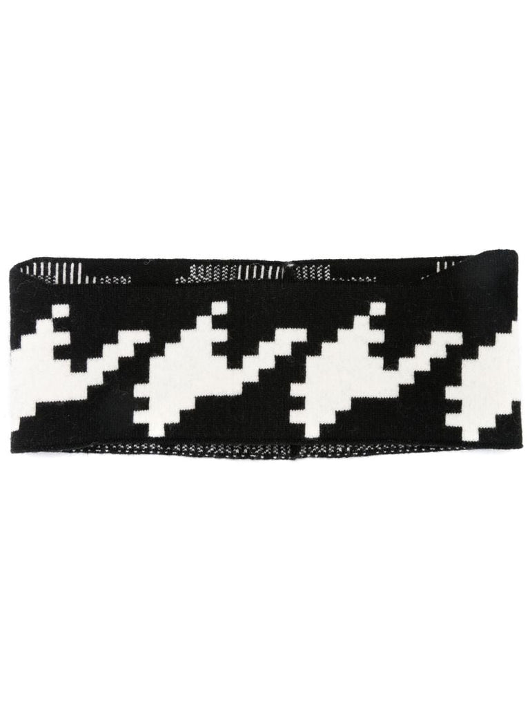 Houndstooth-intarsia Headband