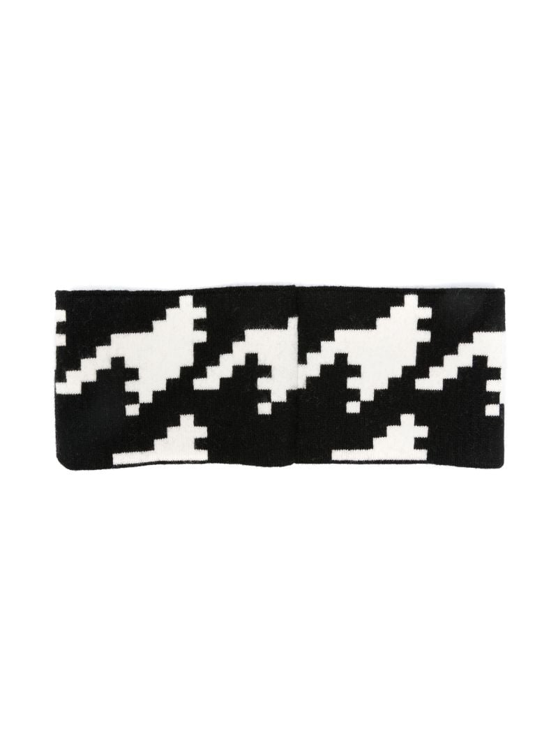 Houndstooth-intarsia Headband