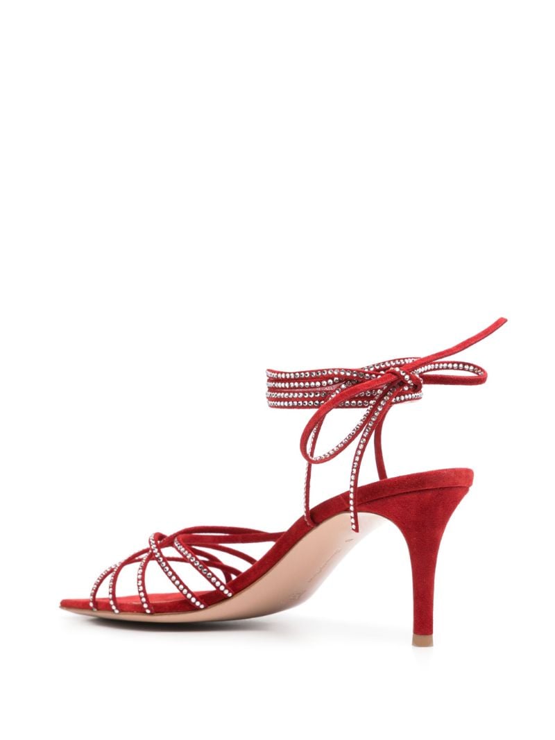 Red Crystal-embellished Sandals