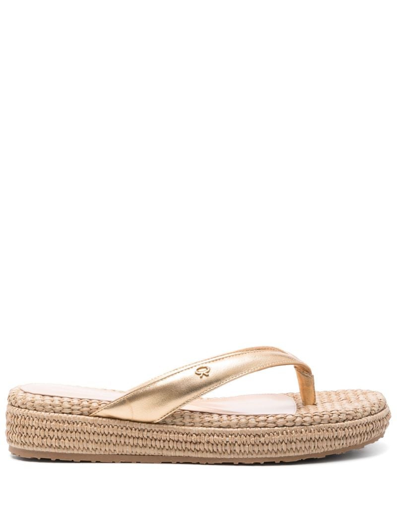 Gold Leather Espadrilles