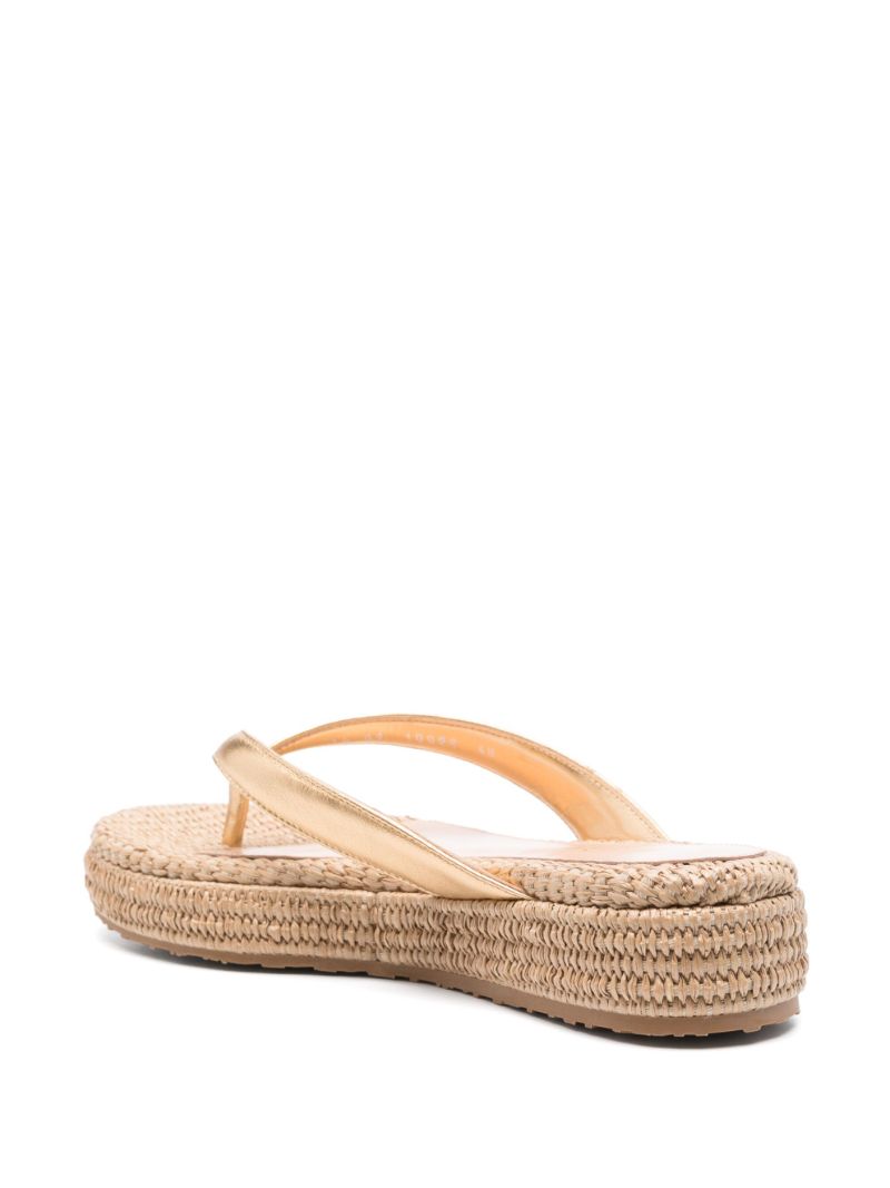 Gold Leather Espadrilles
