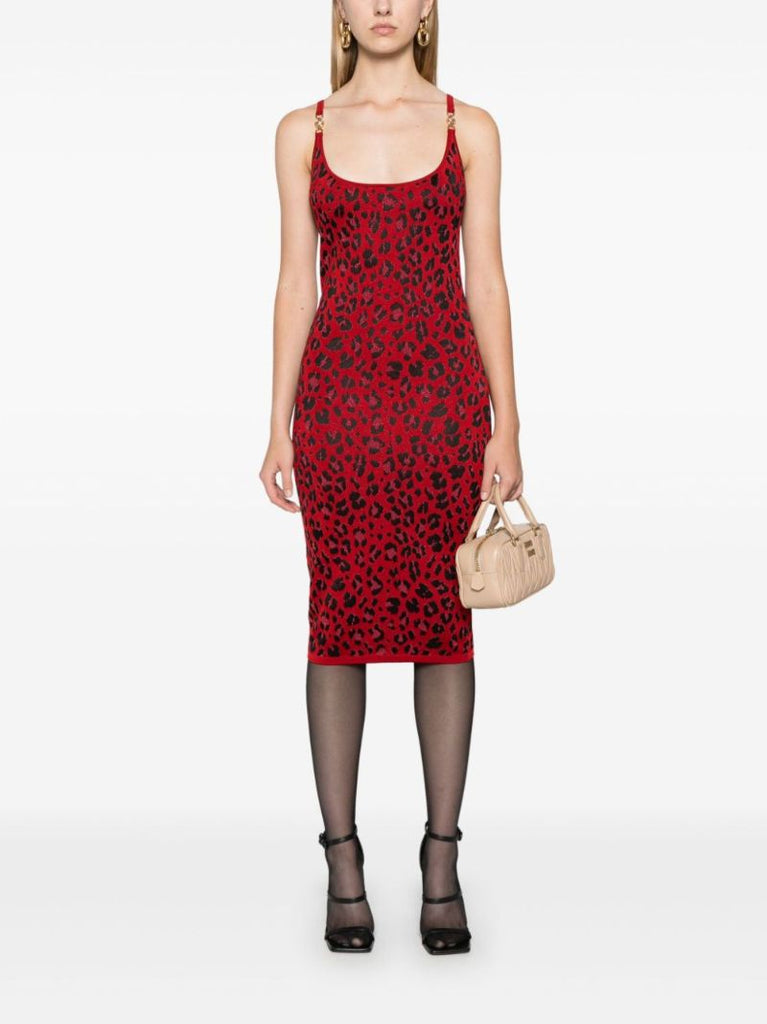 Medusa '95 Leopard-intarsia Midi Dress