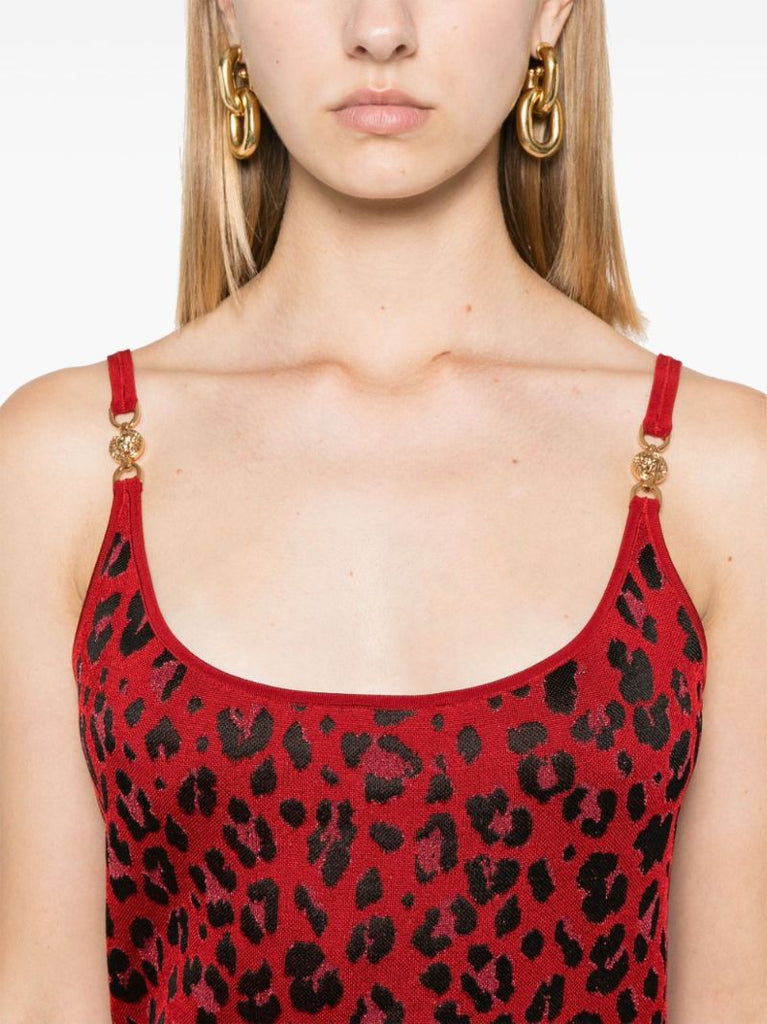 Medusa '95 Leopard-intarsia Midi Dress
