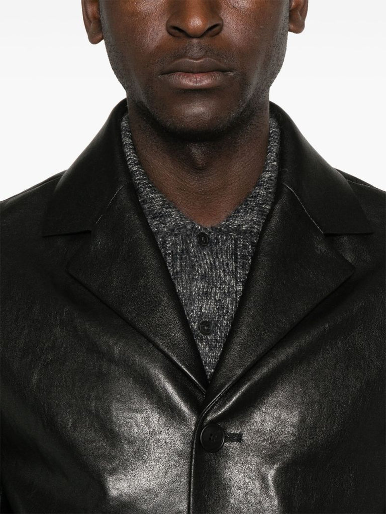 Notched Lapels Leather Jacket
