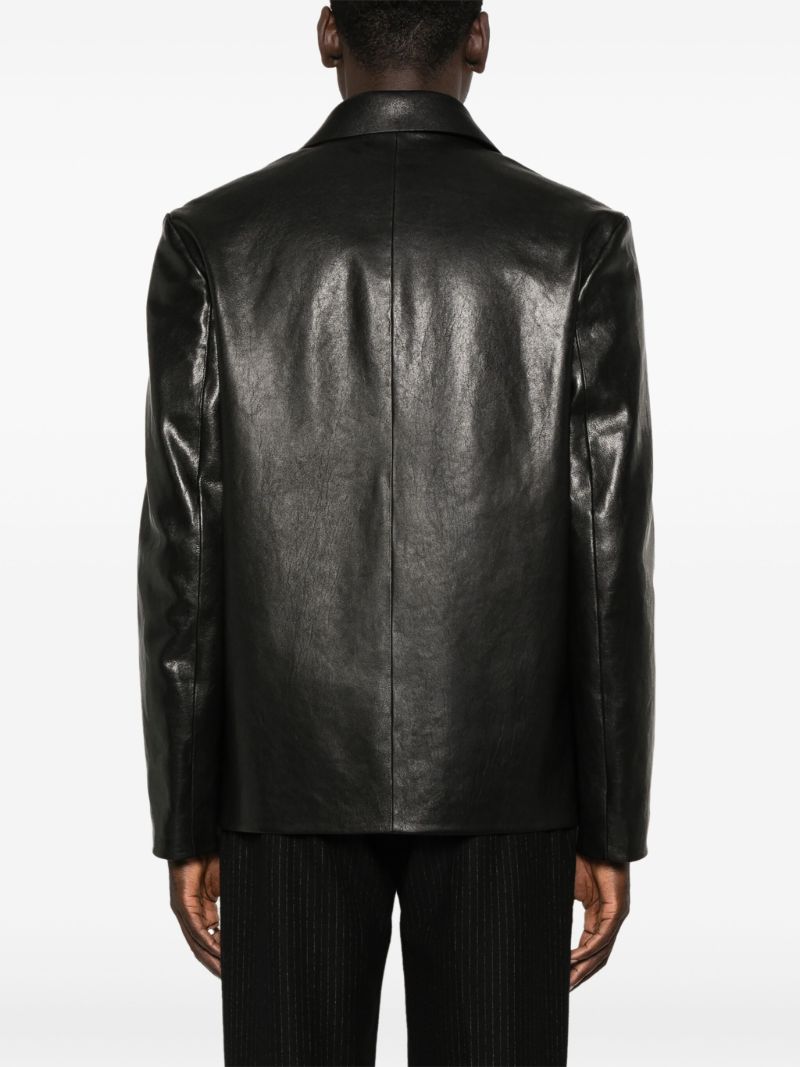 Notched Lapels Leather Jacket