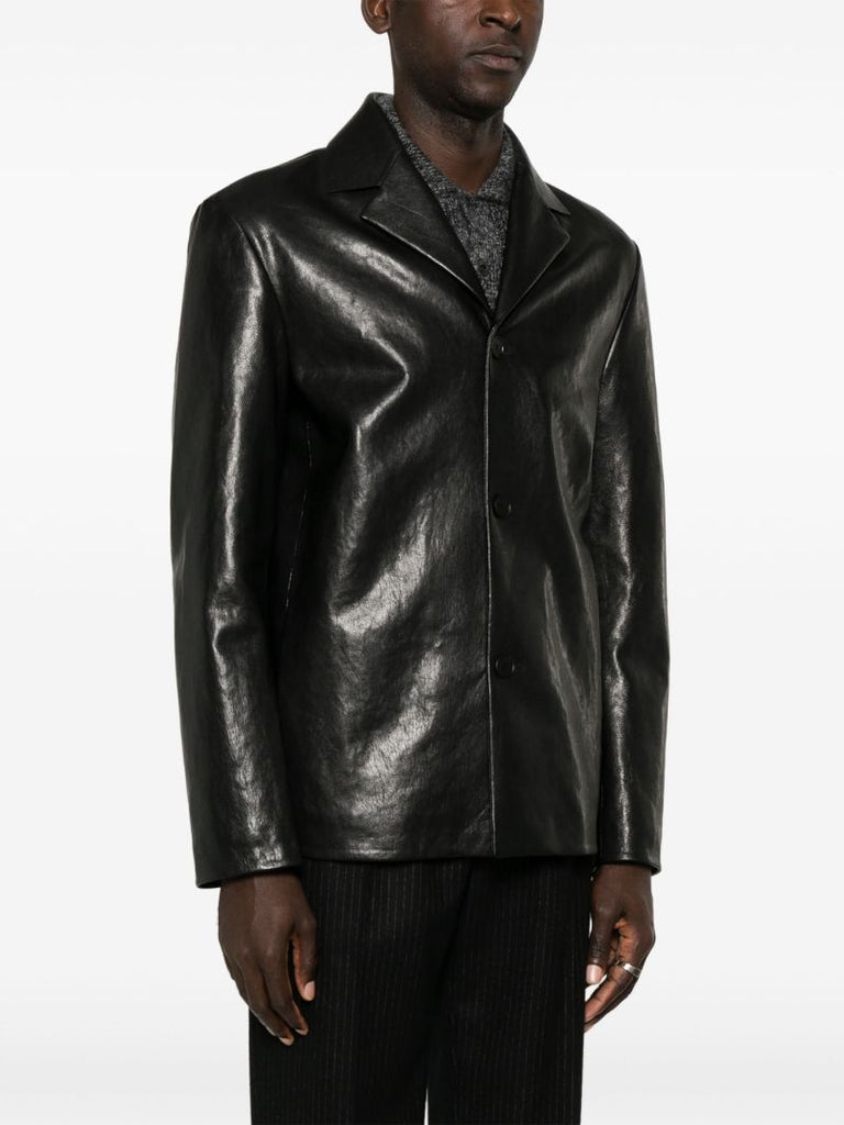 Notched Lapels Leather Jacket
