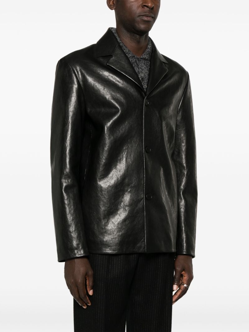 Notched Lapels Leather Jacket