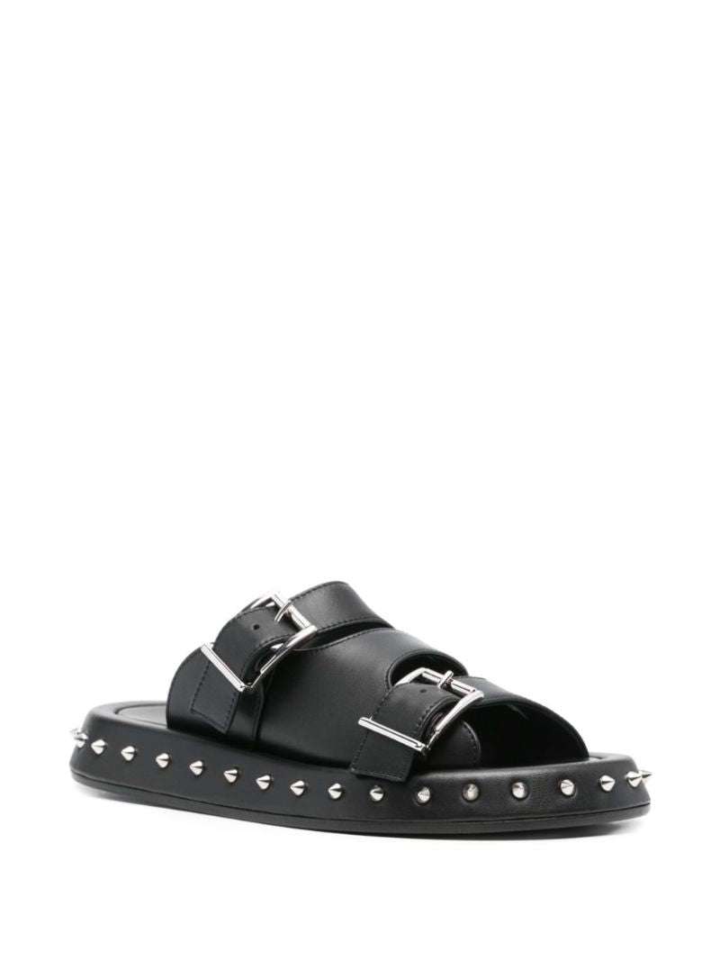 Buckled Leather Slides
