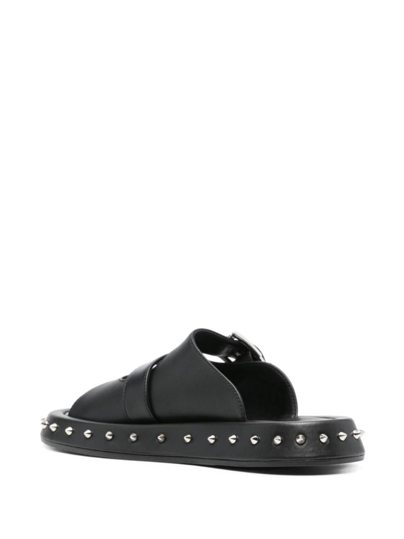Buckled Leather Slides