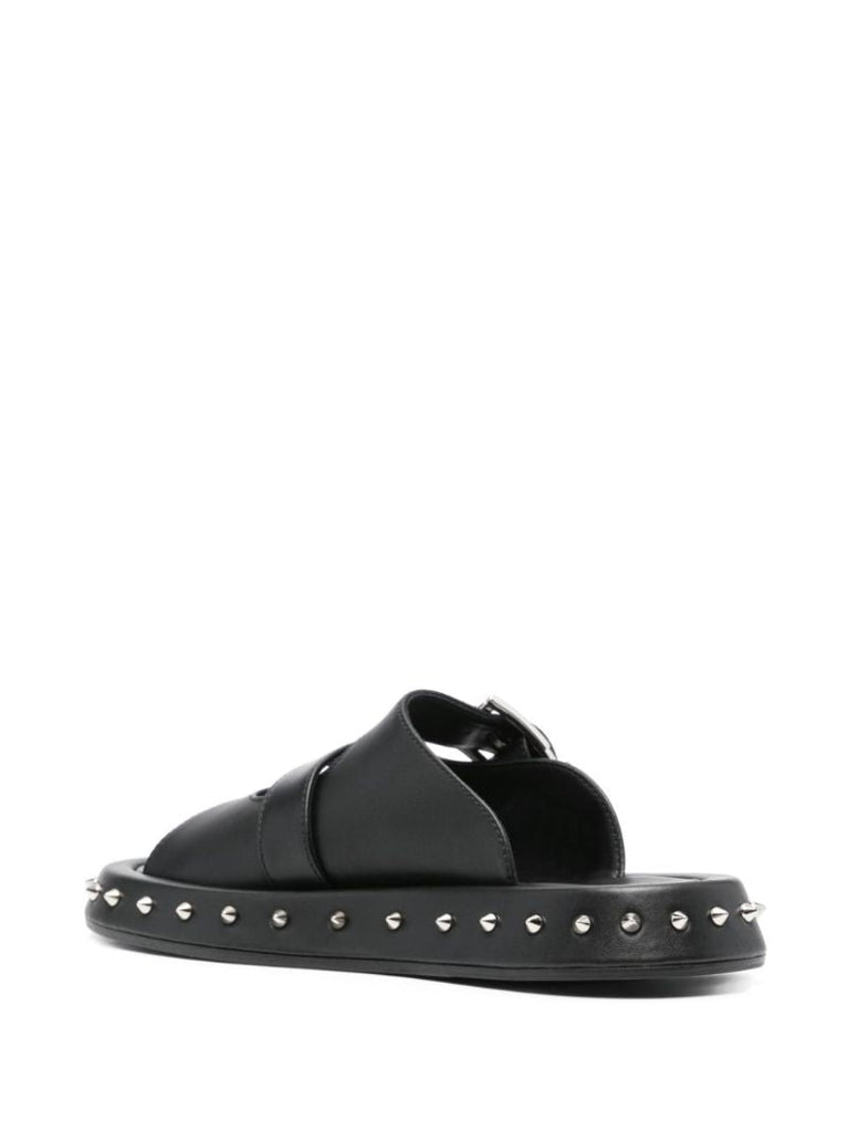 Buckled Leather Slides