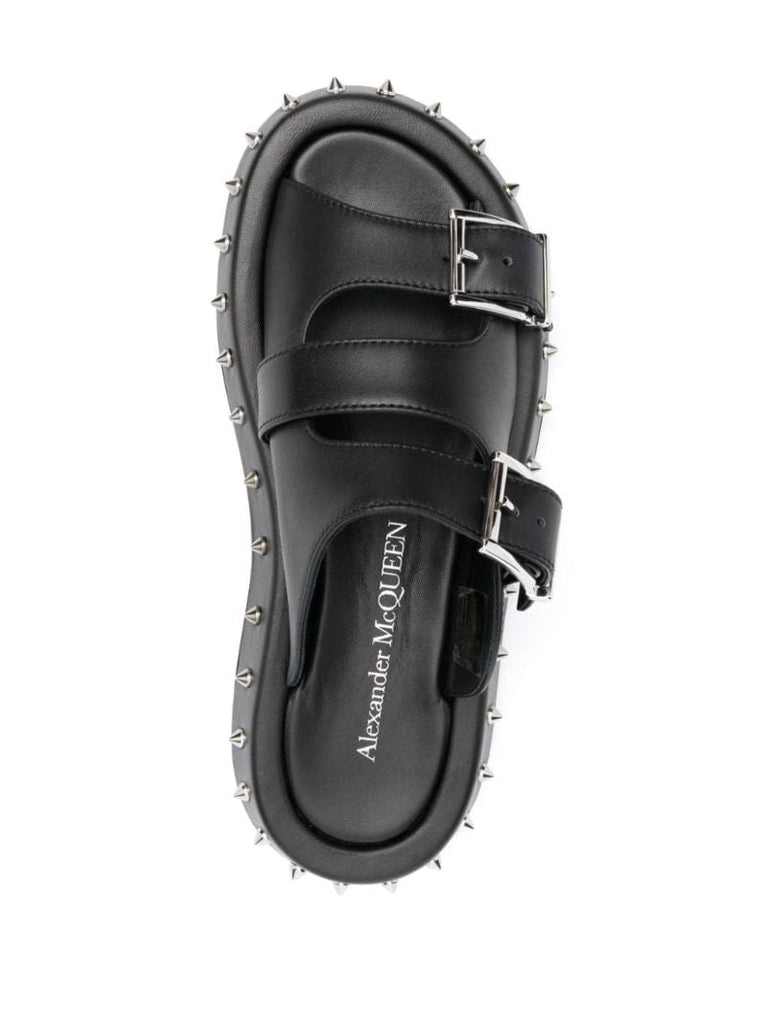 Buckled Leather Slides