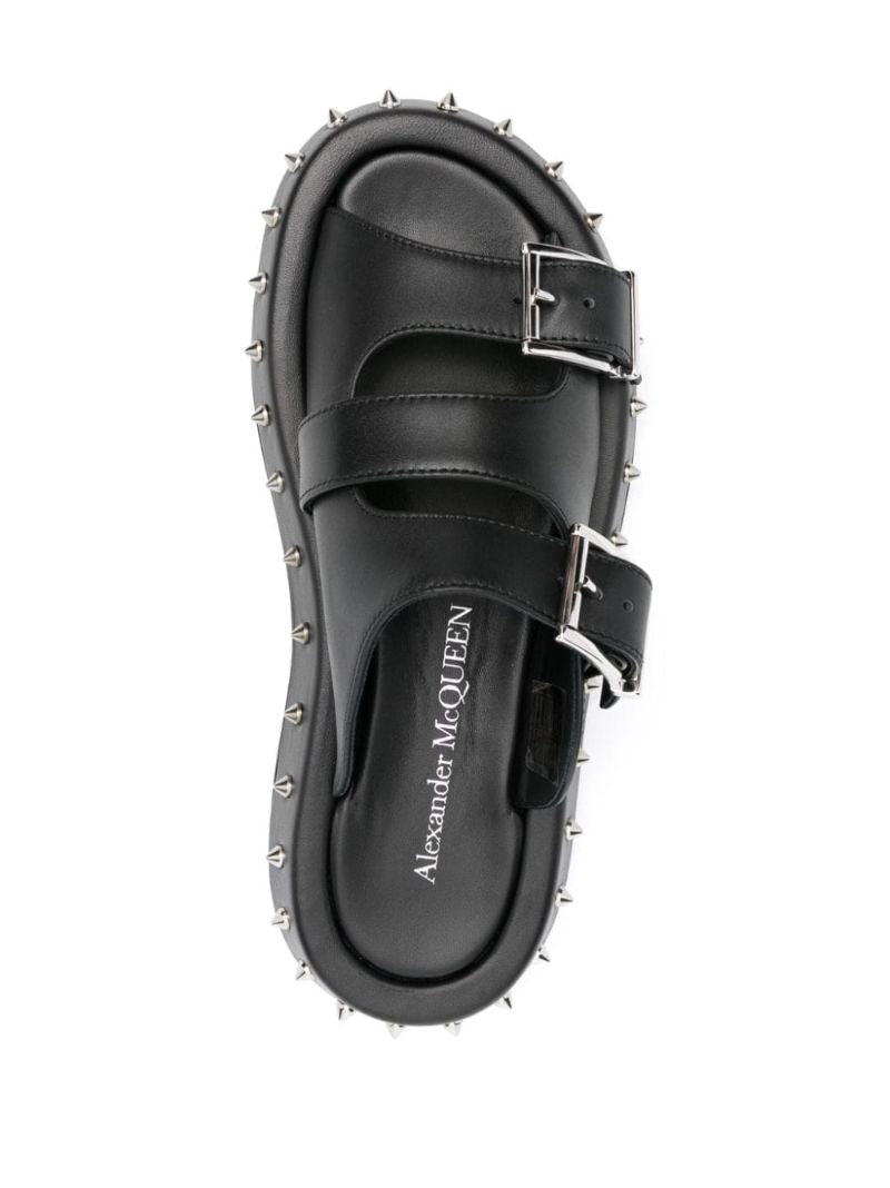 Buckled Leather Slides