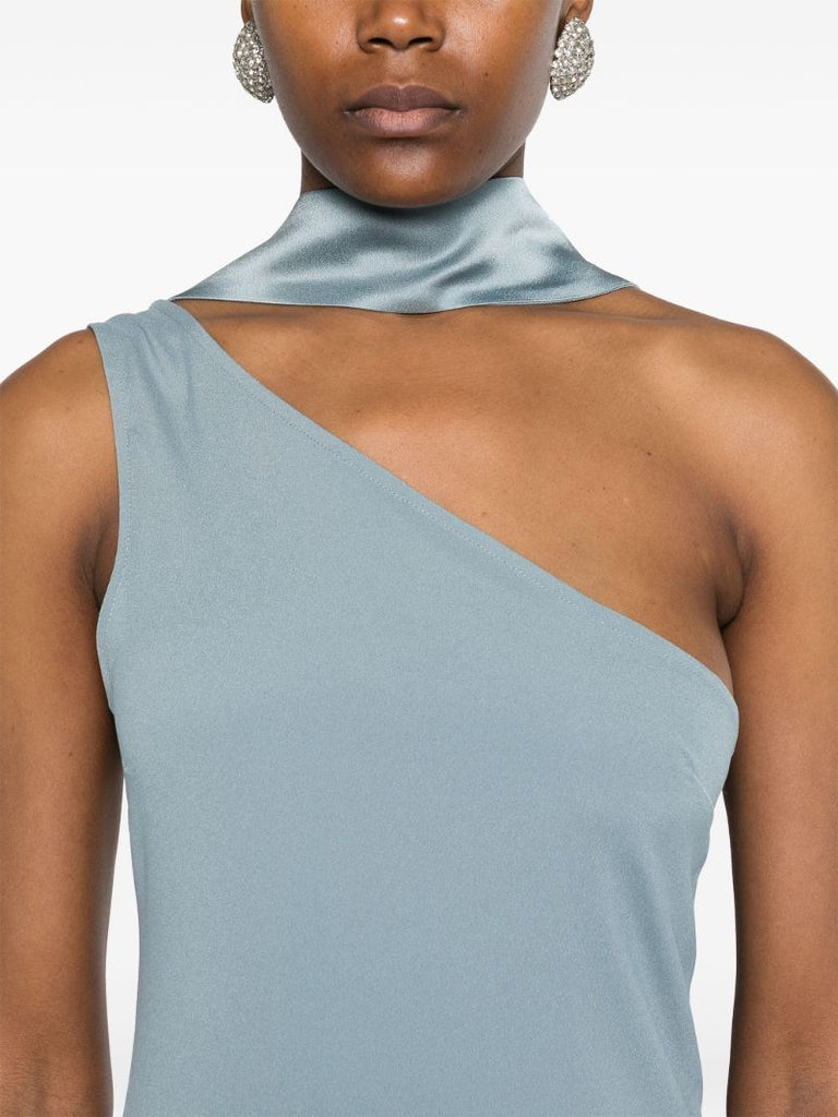 Blue One-shoulder Dress