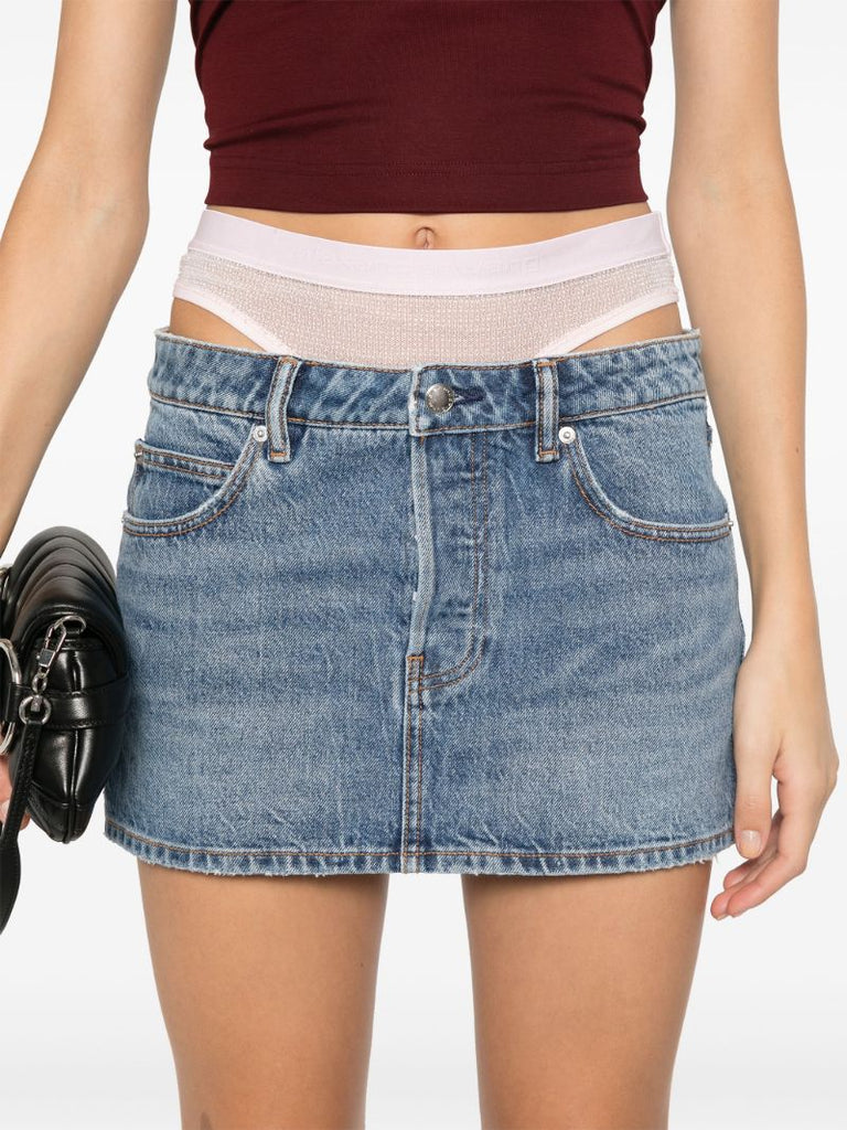 Blue Detachable-underwear Skirt