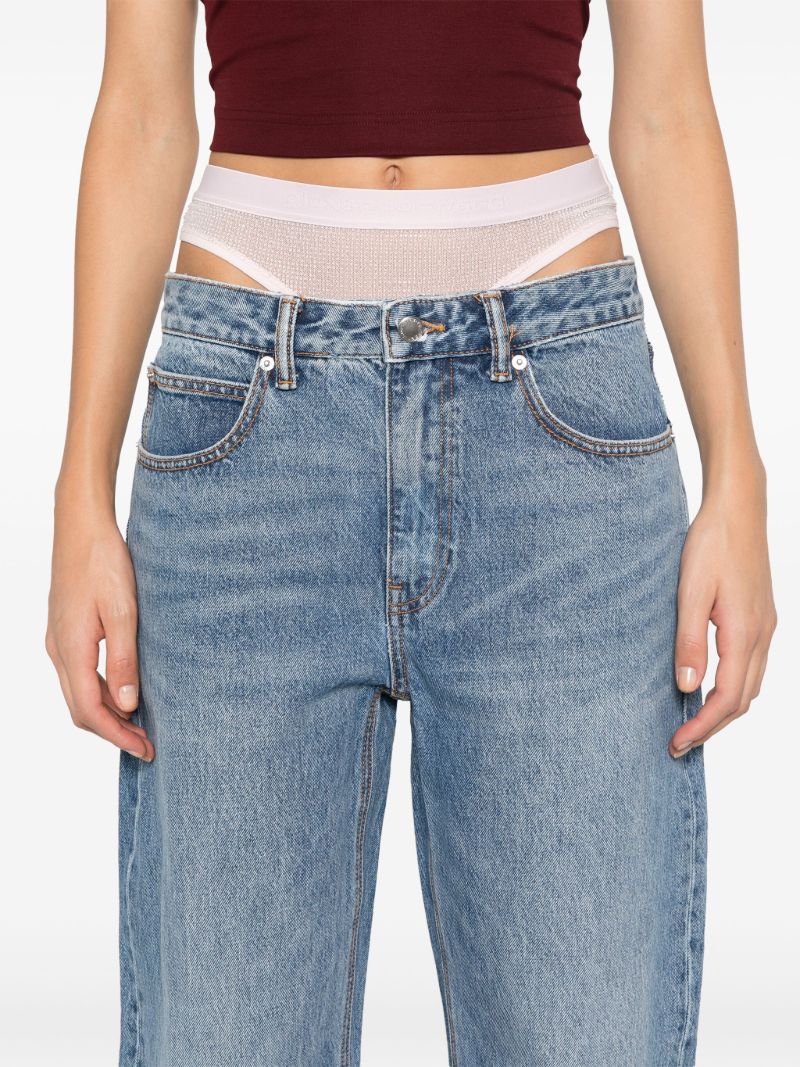 Blue Detachable-underwear Jeans