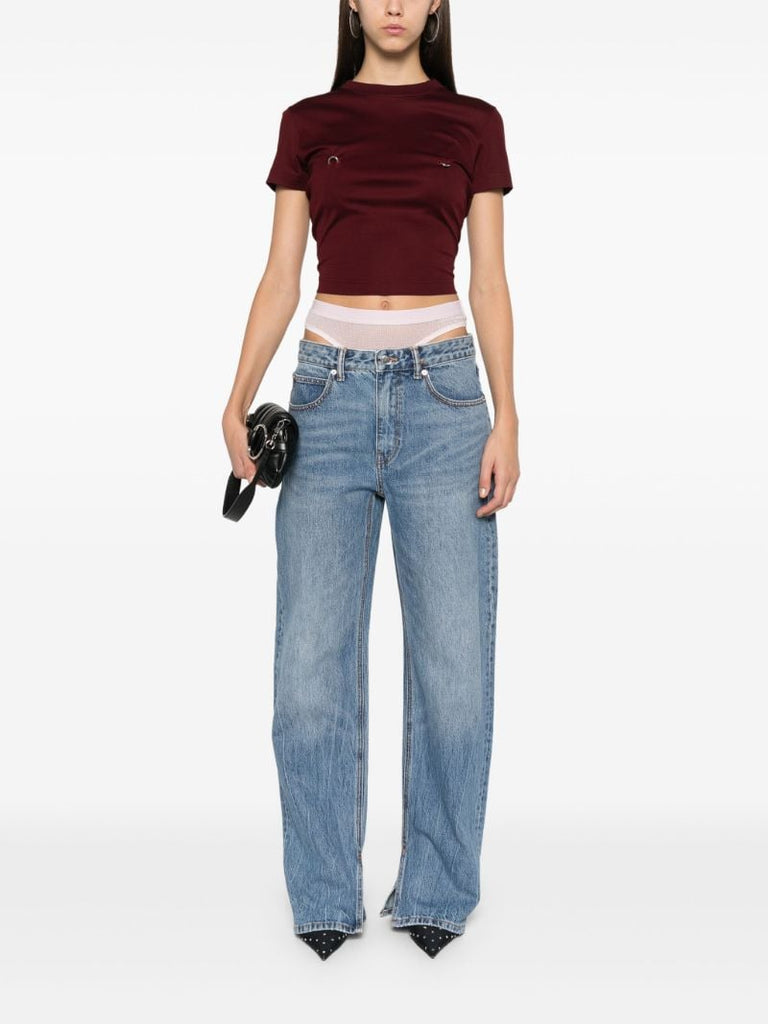 Blue Detachable-underwear Jeans