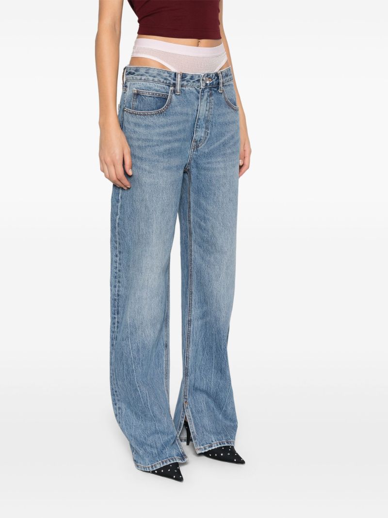 Blue Detachable-underwear Jeans
