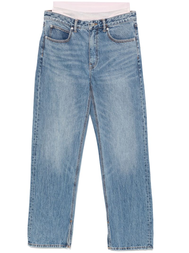 Blue Detachable-underwear Jeans