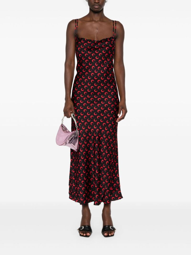 Moon-print Satin Slip Dress