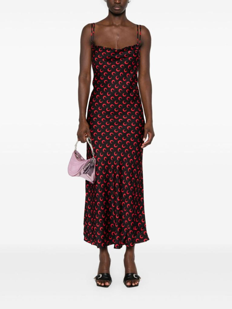 Moon-print Satin Slip Dress