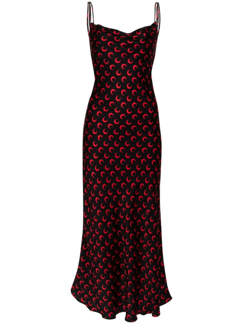 Moon-print Satin Slip Dress