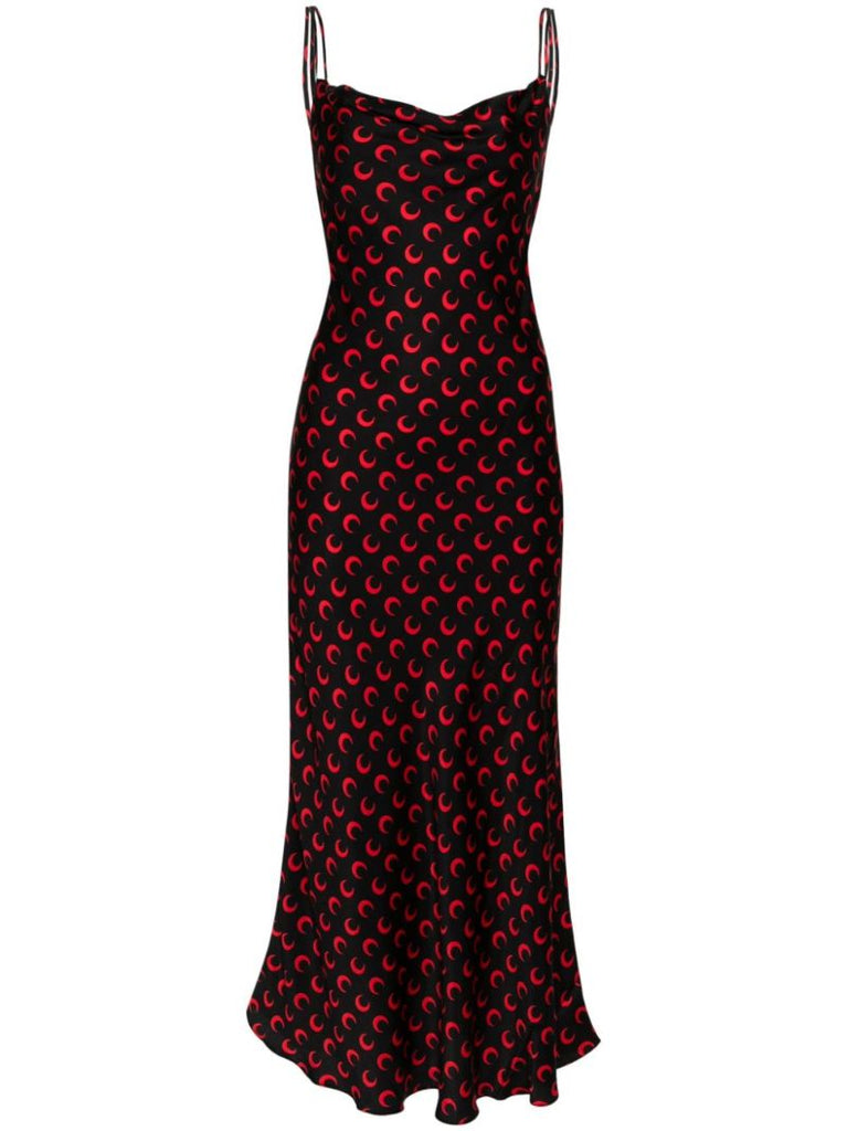 Moon-print Satin Slip Dress