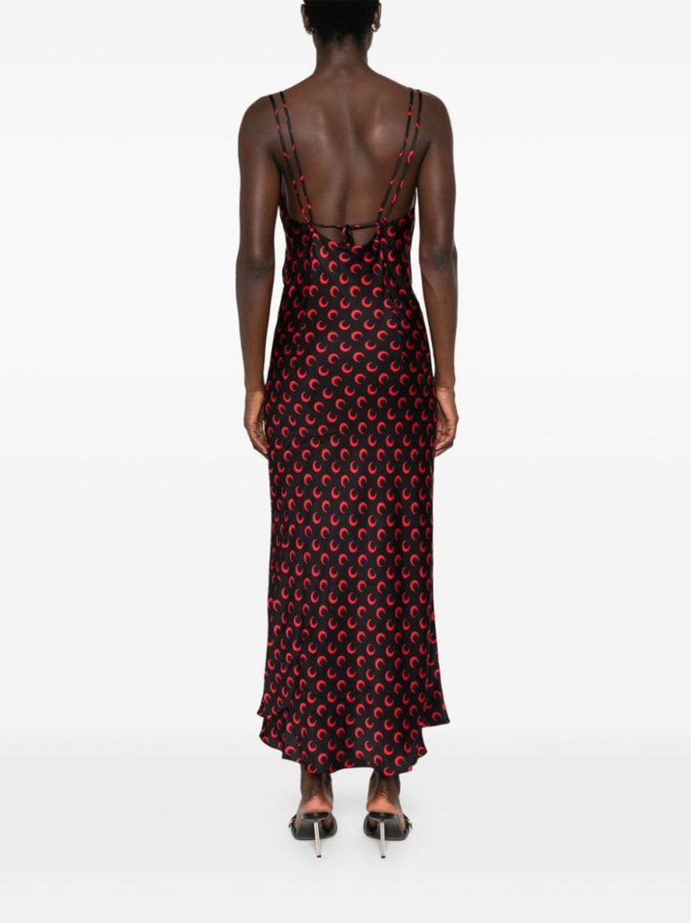 Moon-print Satin Slip Dress