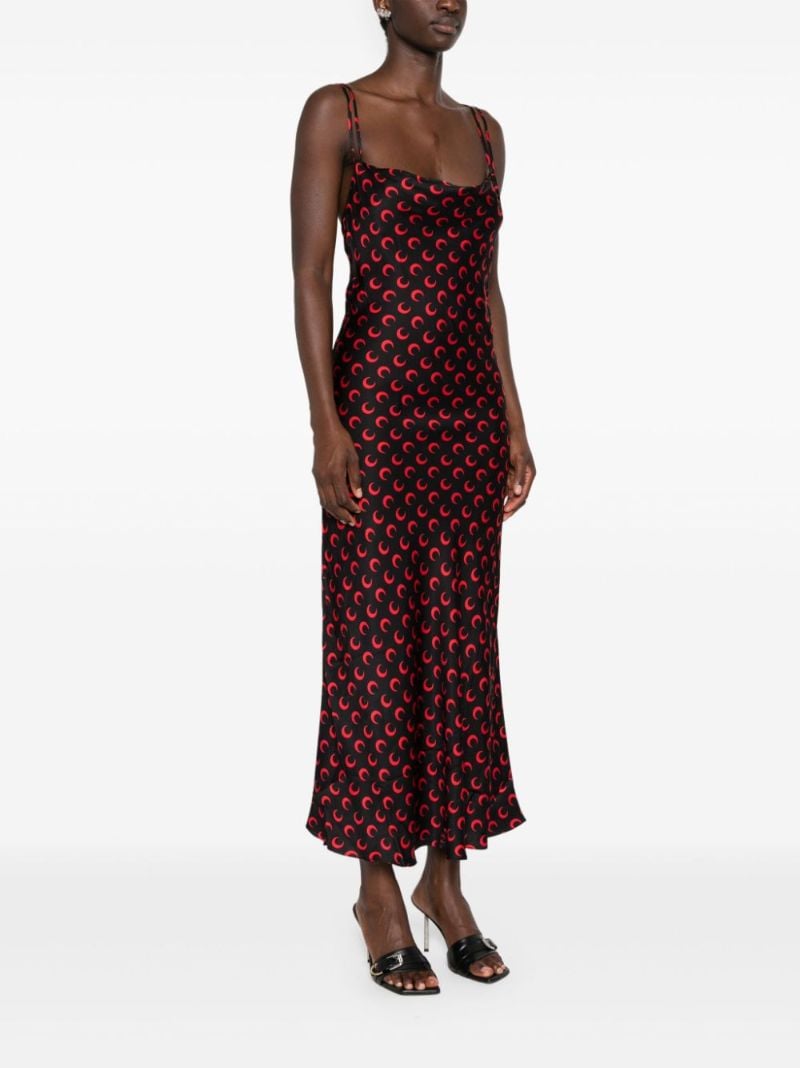 Moon-print Satin Slip Dress