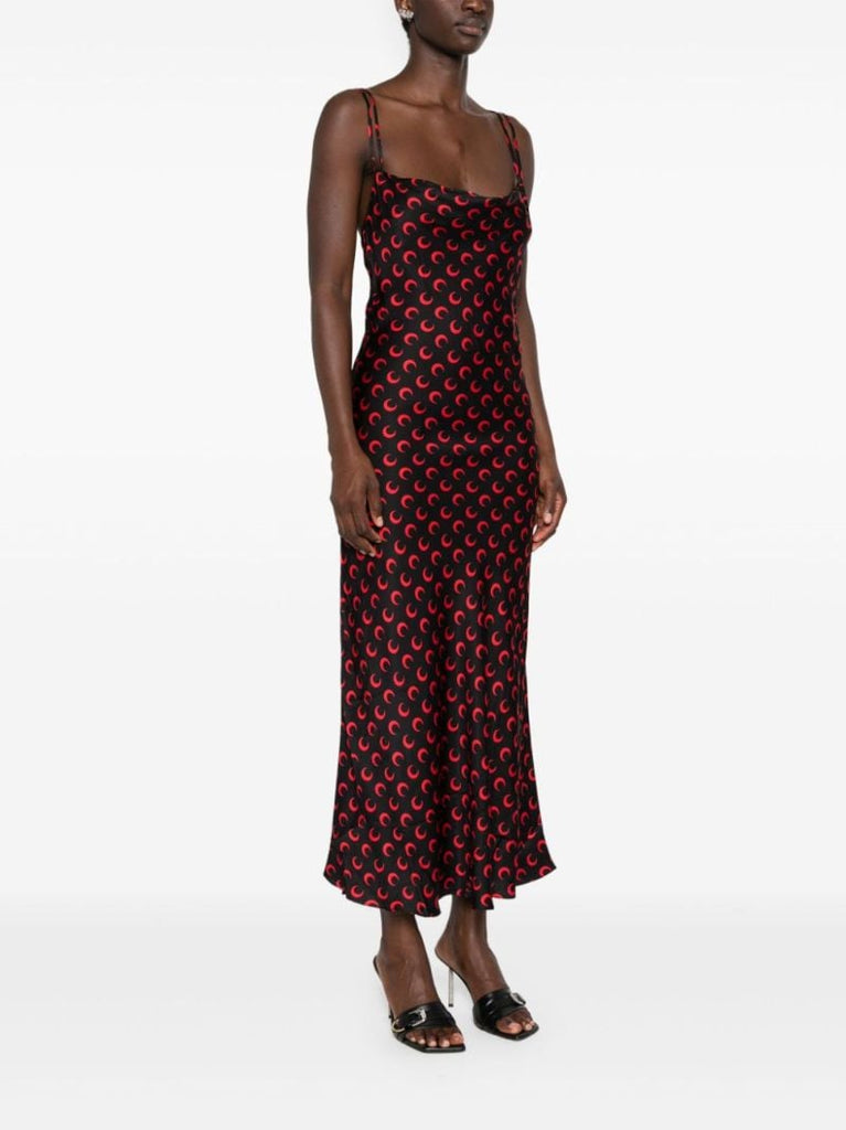 Moon-print Satin Slip Dress
