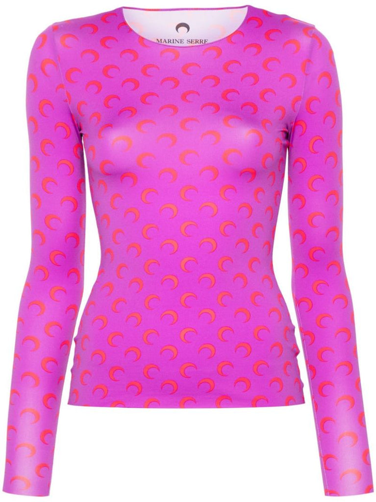 Moon-print Jersey Top