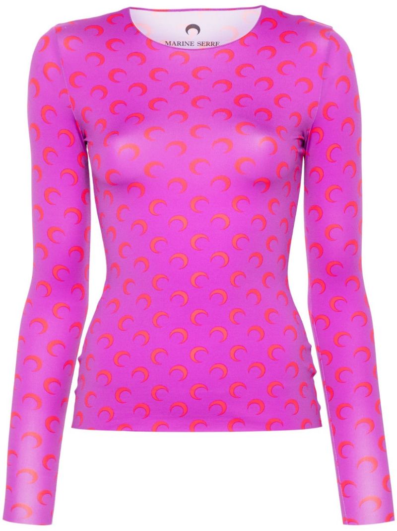 Moon-print Jersey Top