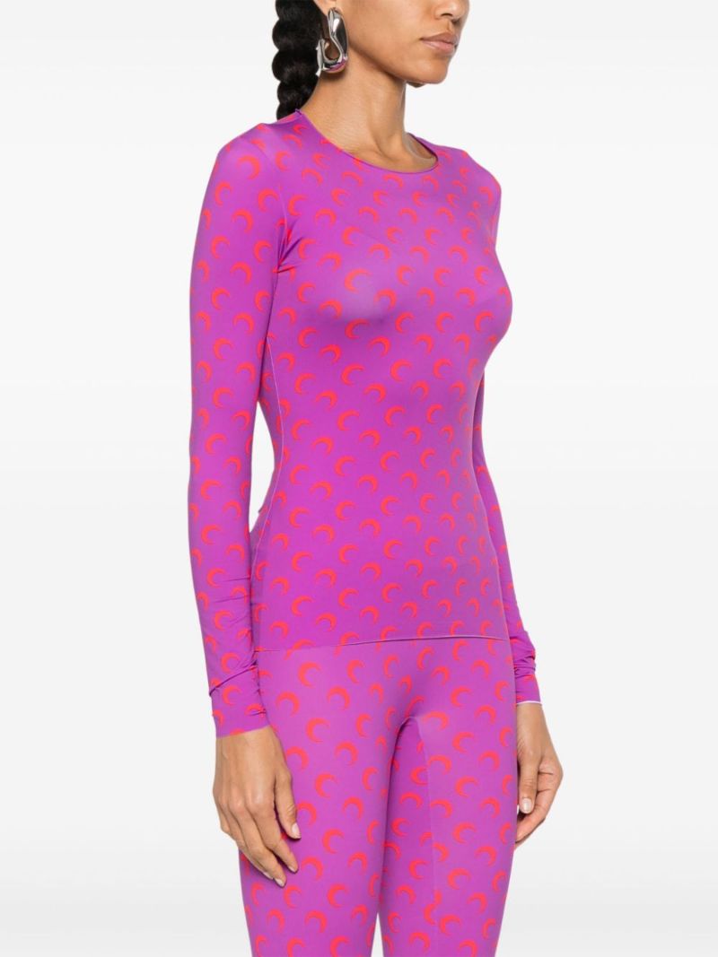 Moon-print Jersey Top