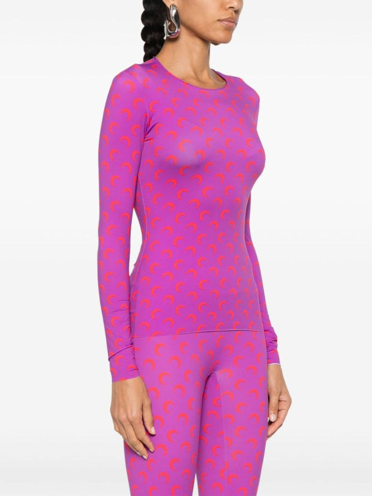 Moon-print Jersey Top