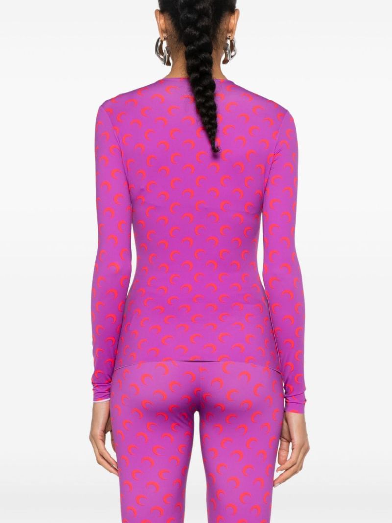 Moon-print Jersey Top