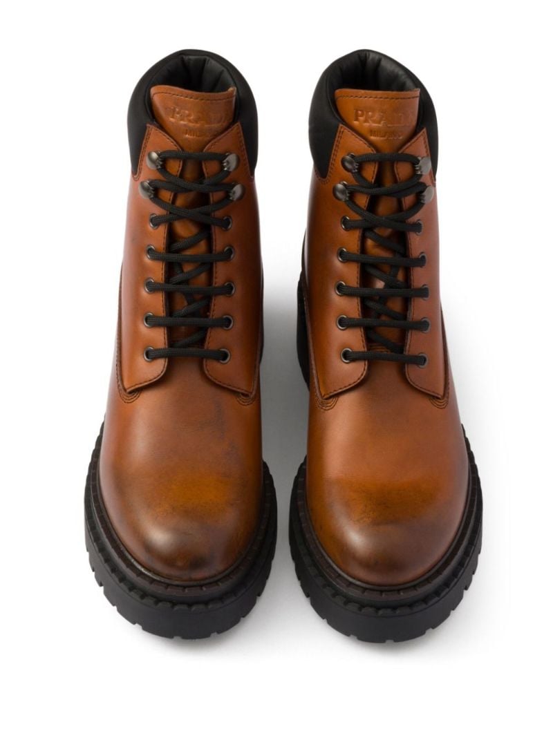 Logo-debossed Leather Boots