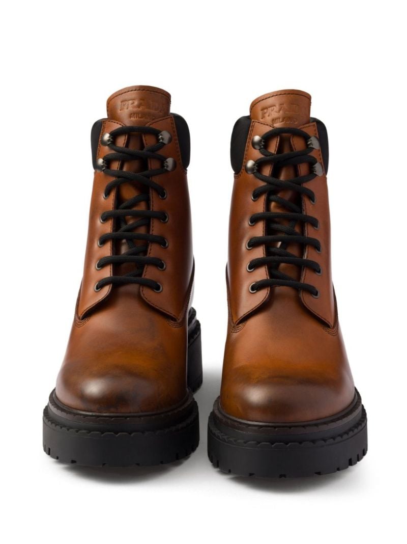 Logo-debossed Leather Boots