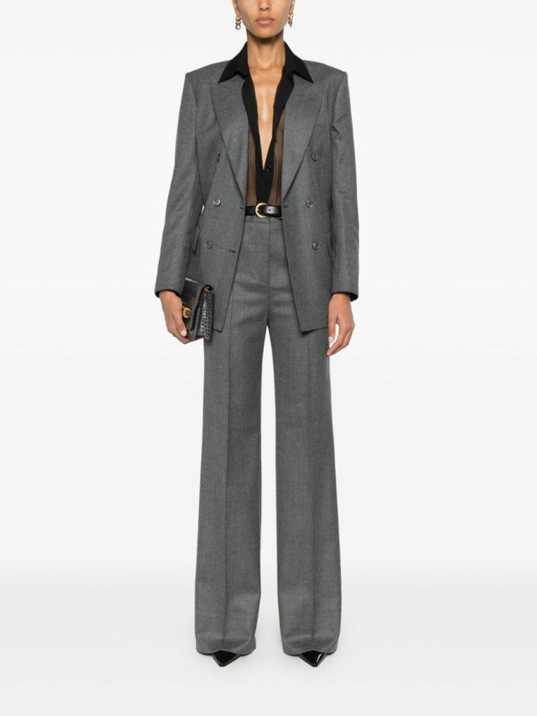 Creased Wool Tailored Trousers