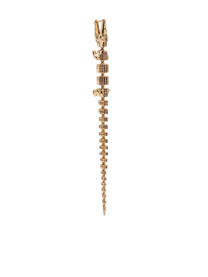 18k Yellow Gold Alligator Vertebrae Bite Earring