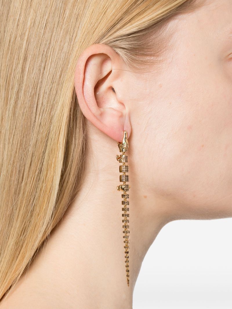 18k Yellow Gold Alligator Vertebrae Bite Earring