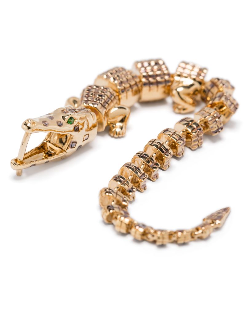 18k Yellow Gold Alligator Vertebrae Bite Earring