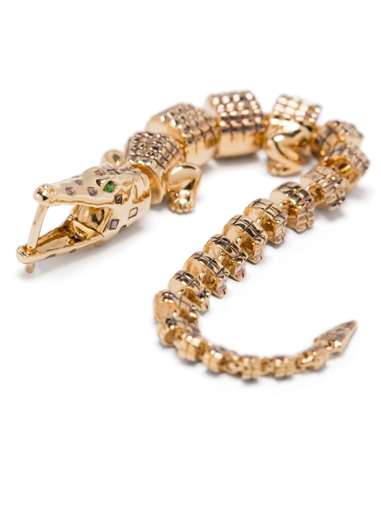 18k Yellow Gold Alligator Vertebrae Bite Earring
