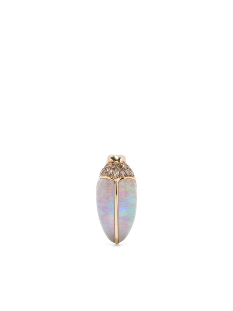 18k Gold Mini Scarab Single Earring