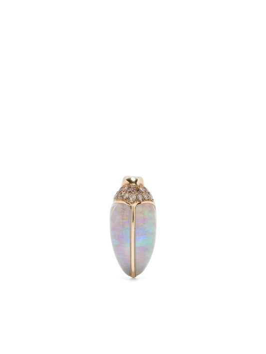 18k Gold Mini Scarab Single Earring