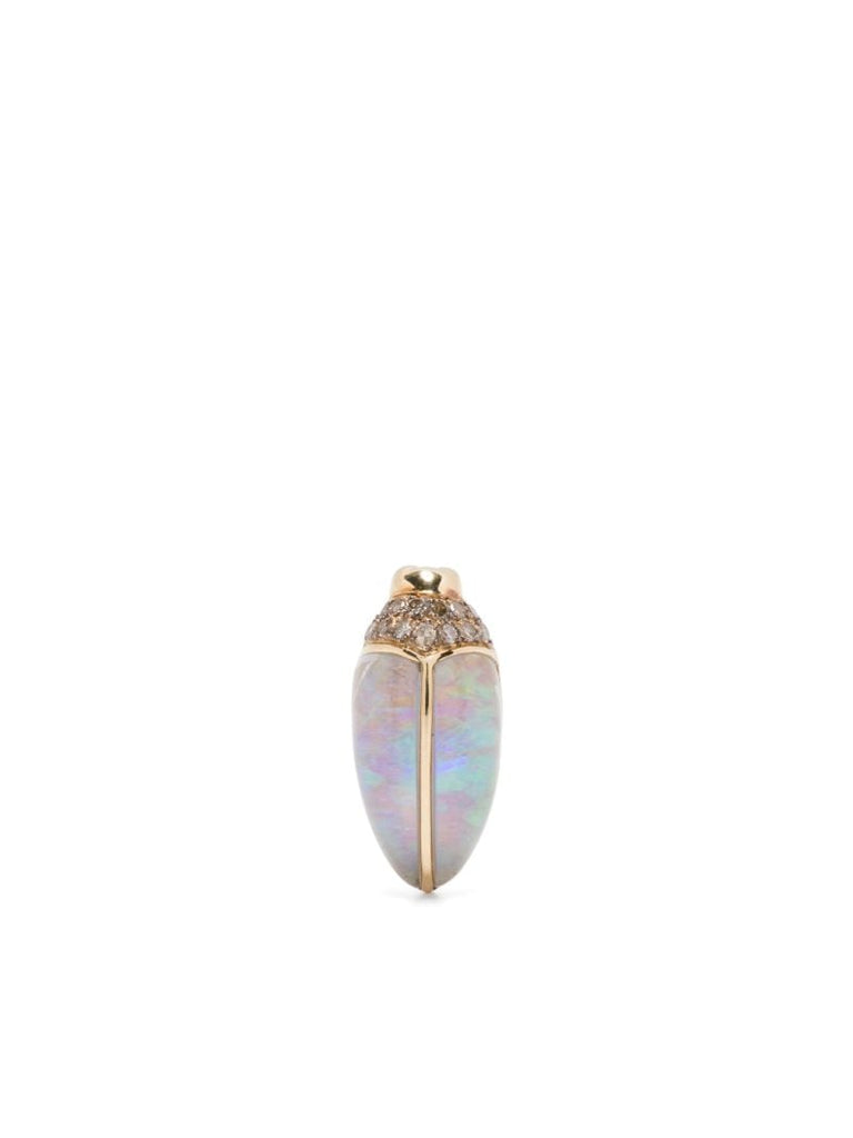 18k Gold Mini Scarab Single Earring