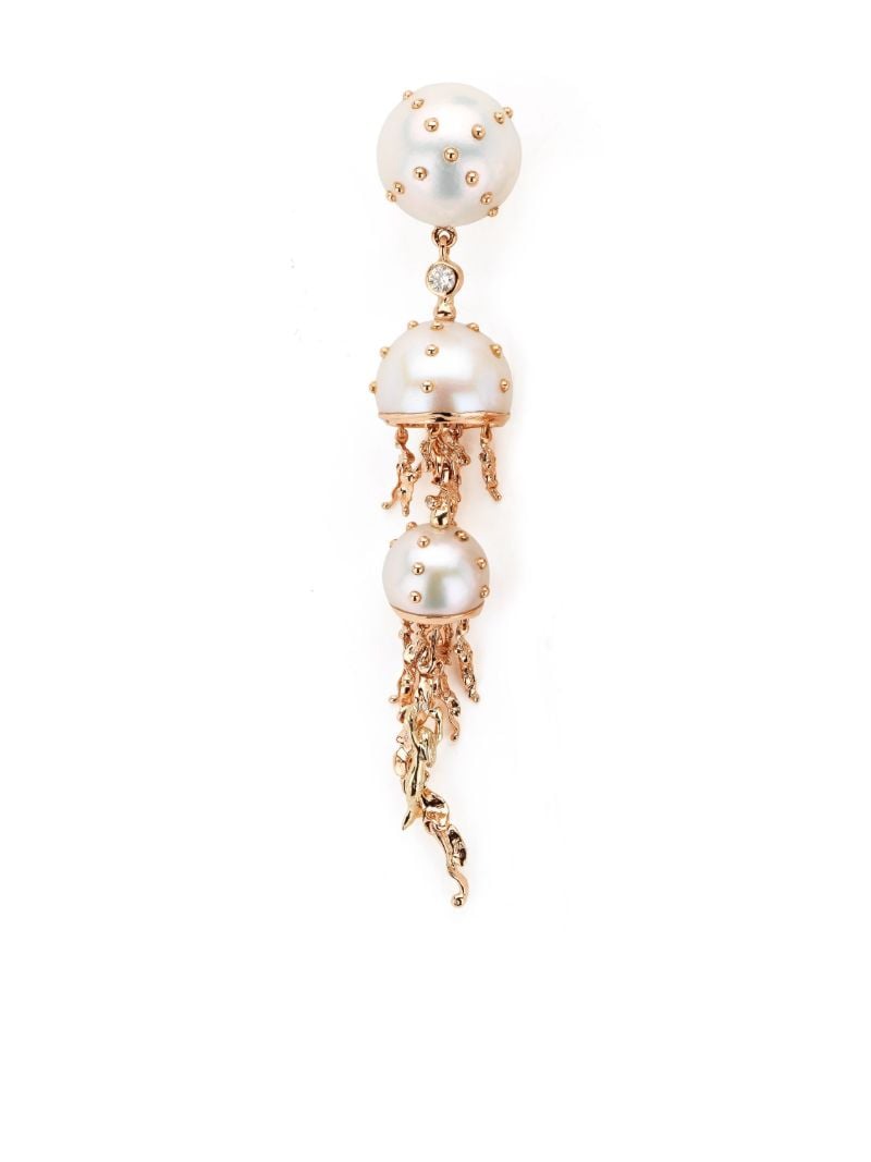18kt Rose Gold Jellyfish Diamond Earring