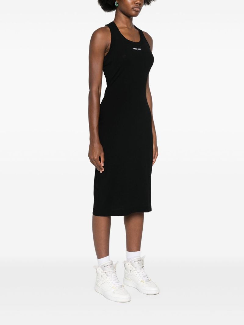 Logo-embroidery Midi Dress