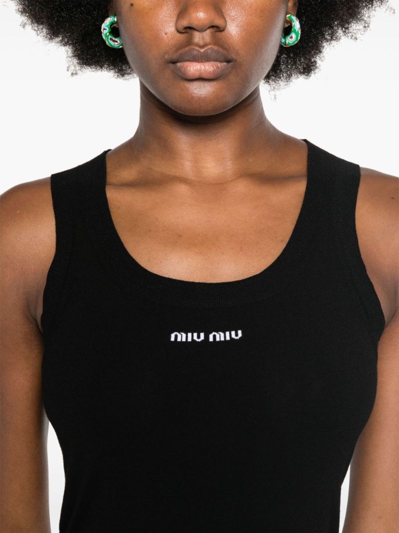 Logo-embroidery Midi Dress